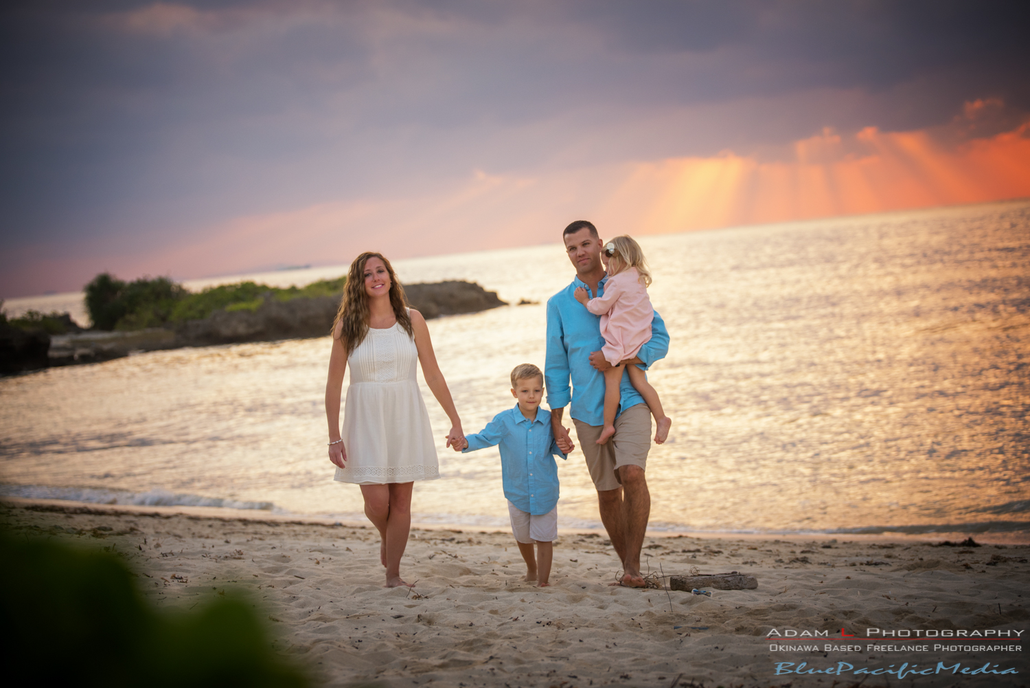 Okinawa Family Photographer Sunset Family Photo Shoot Blue Pacific Media Adam L Photography Blog