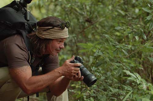 Adam Lewis filming on location