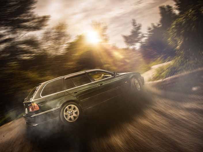 BMW touring power slide drifting