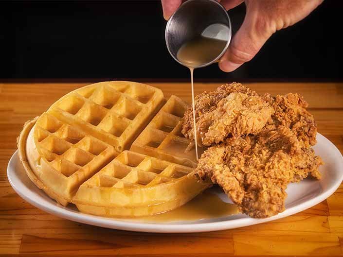 CC's Chiken & waffle menu shoot
